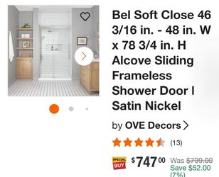 New Ove sliding shower door