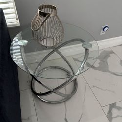Silver Glass End Table
