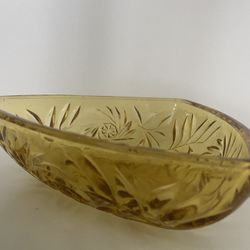 vintage Amber Glass Candy/ Trinket Dish 