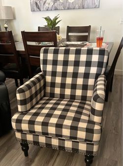 Off white and black chair