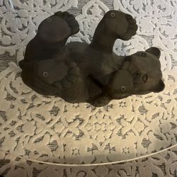 Cement Bear Coffee Table With Glass Top