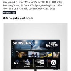  Samsung 43" Smart Monitor M7 (M7OF) 4K