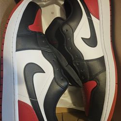 Size 13 - Jordan 1 Low 'Bred Toe 2.0' Men's Shoes 553558-161 NEW
