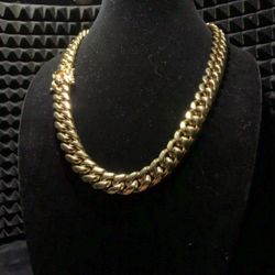 18K Gold Plated 16mm Miami Cuban Link Chain – New