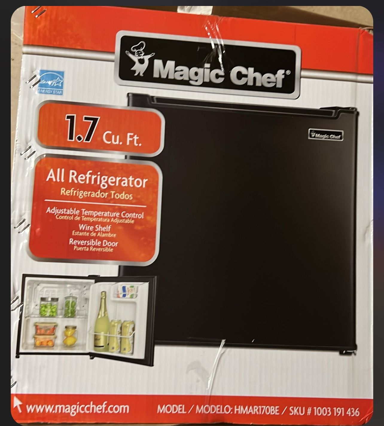 Magic Chef 1.7 Cu Ft Refrigerator Like New Hardly Used
