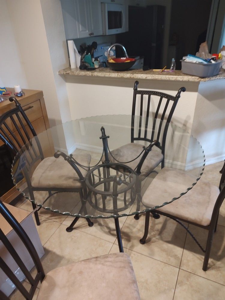 Glass Dining Table With 4 Chairs