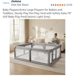 79”x59” Baby playpen, Exrea Large Playpen For Babies 