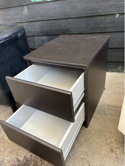 Dark Brown 2-Drawer Nightstand