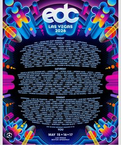 EDC LAS VEGAS ONE ☝️ (3) DAY WRISTBAND AND RV PASS $1600 PRICE IS FRM 🔥🔥🍹🍷🍺🍻🎤