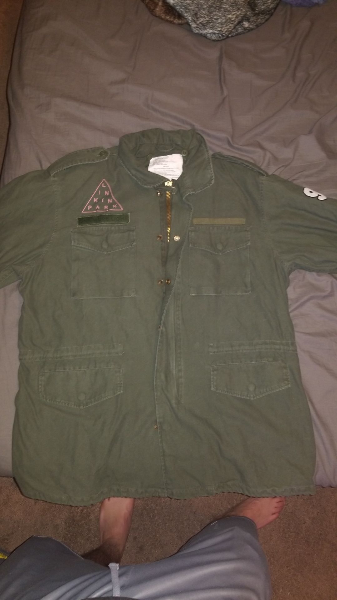 Linkin Park Vintage Tiger Military Jacket Lg