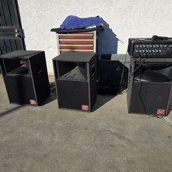 3 Cerwin Vega  Speakers And 1 Peavey Head