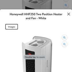 Honeywell HHF250 Two Position Heater and Fan - White