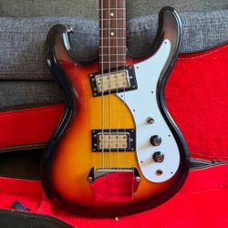 1974 Univox Hi-Flier Bass Phase 3 Sunburst with Original Hardcase