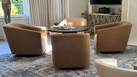 RESTORATION HARDWARE 1950s ITALIAN SHELTER ARM  SWIVEL CHAIRS (4)