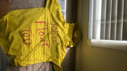 Vans x IT "You'll Float Too" yellow graphic pullover hoodie.
