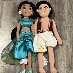 Jasmine and Aladdin Stuffed Plush Disney Dolls