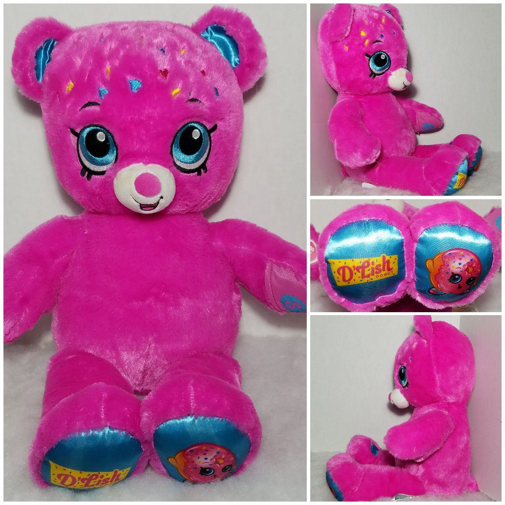 18" Build-A-Bear Shopkins D'Lish Donut 💖Pink Plush BABW Stuffed Soft Toy EUC