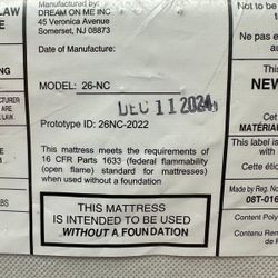 Open Box Dream On Me Playard Mattress Pad, 38” x 26”, Water-Resistant, White