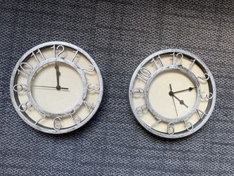 8” silent silver wall clocks - 2