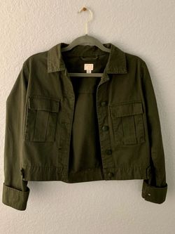 Army green crop jacket | size S
