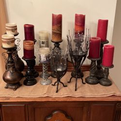 Pillar Candle Holders With Candles