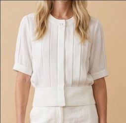 Josephine polyester white blouse, size 10