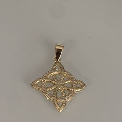 Gold-plated medal with rhinestones