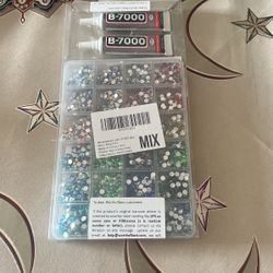 Rhinestone Package With Glue Multi Color