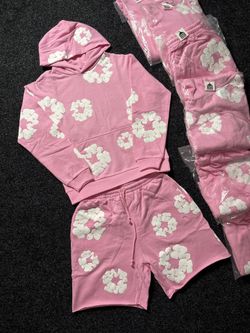 Denim Tears Full Set Hoodie & Shorts ‘pink’ clothing