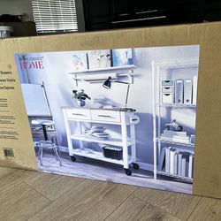 Kitchen cart with drawers Acacia top