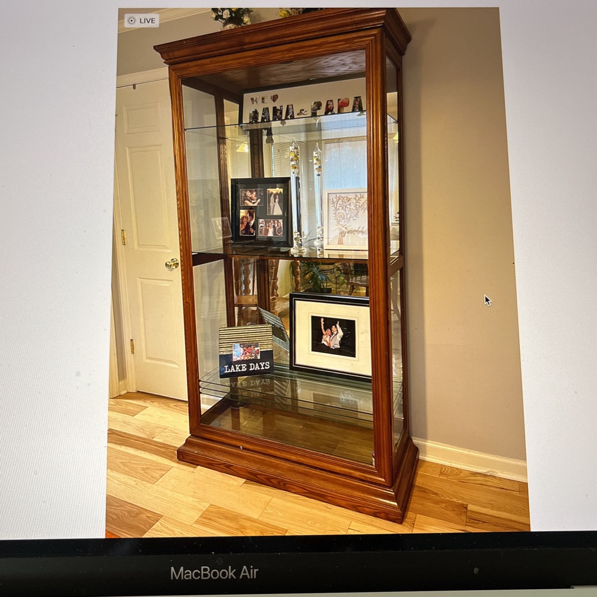 Solid Oak Curio Cabinet