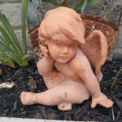 TERRA COTTA GARDEN CHERUB 