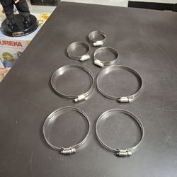 Stainless Steel Hose Clamps Lot Of 7 - Out Of Box New Never Used 