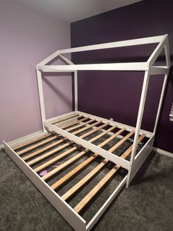 Twin trundle frame + 1 mattress