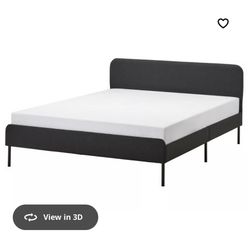 SLATTUM - FULL BED FRAME / DARK GRAY