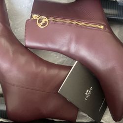 Coach Leather Ankle Boots 