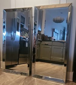 2 Silver mirror 4"H × 2"W