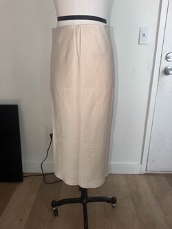 Satin midi skirt with slit.   Size M