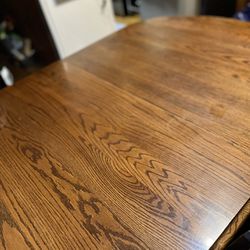 Solid Oak Table With Leaf