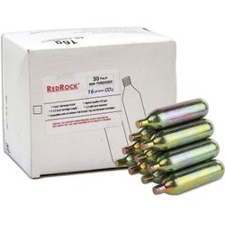 RedRock Unthreaded 16 Gram CO2 Beverage Beer Keg Chargers - 25 Pack