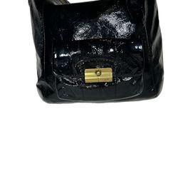 Coach Kristin Black Patent Leather Hobo Convertible Handbag 