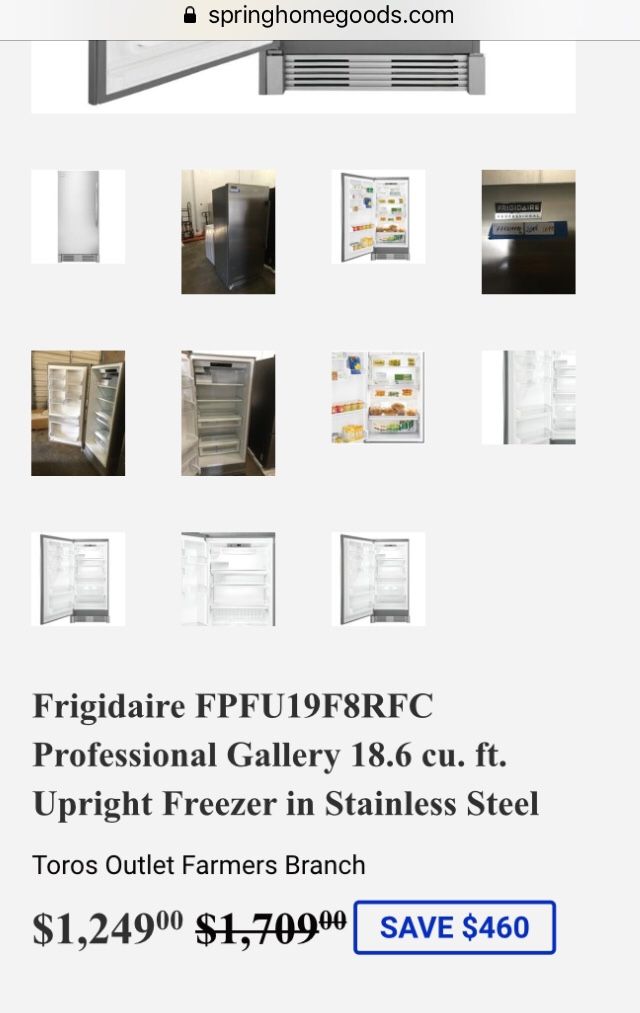 Frigidaire FPFU19F8RFC Professional Gallery 18.6 cu. ft. Upright Freezer in Stainless Steel