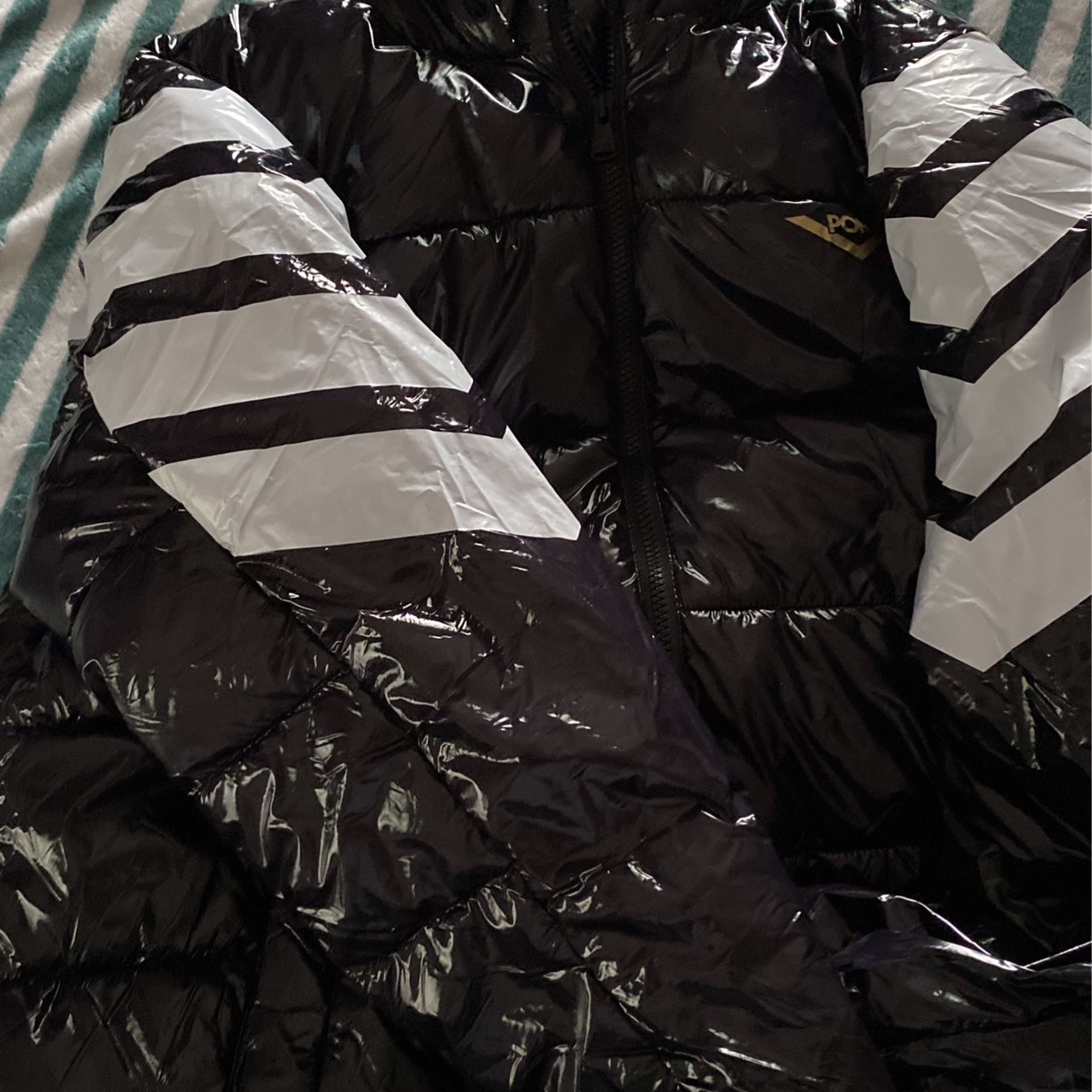 black an white puffer jacket pony UNDERPRICED