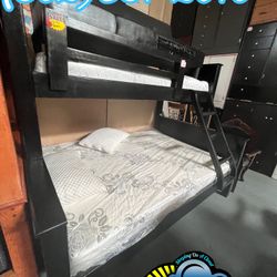 Twin XL QUEEN bunk Bed With Mattress New 