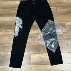 Amiri Black Rhinestone Jeans 