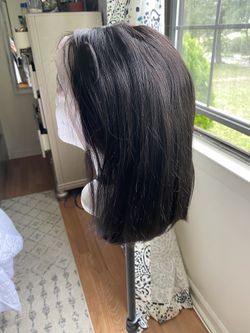 Lace front human hair wig