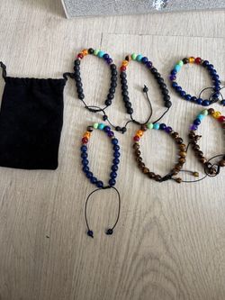 7 Chakra Beaded Bracelets Set of 5