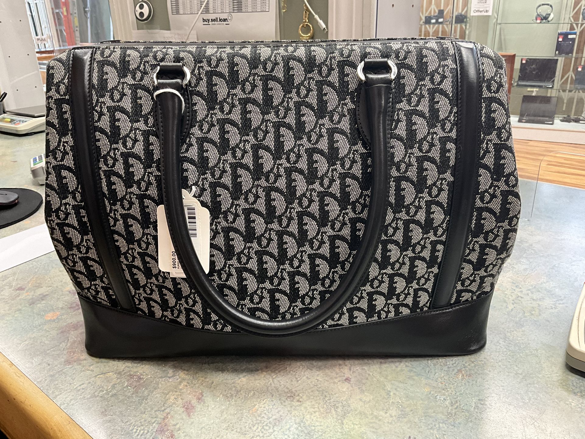 Christian Dior Trotter Doctor Bag Canvas/leather Hand Bag