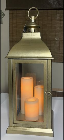 Home Impressions Flameless LED Lantern w/5 Hour Timer