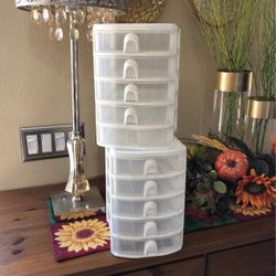 Small White Plastic Storage Drawers
